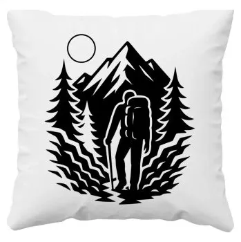 Žertovný předmět Horský turista - polštář s potiskem- Tričkový.cz