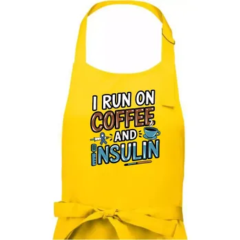 Kuchyňská zástěra I Run On Coffee And Insulin - Pánská zástěra na vaření - Univerzální velikost ( Žlutá )