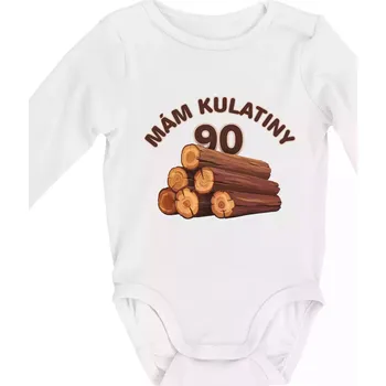 Kojenecký body Mám kulatiny 90 - Body kojenecké s dlouhým rukávem - Dlouhý r. do 3 měs ( Bílá )