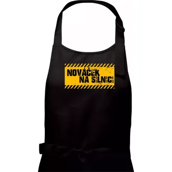 Kuchyňská zástěra Autoškola - Nováček na silnici - Pánská zástěra na vaření - Univerzální velikost ( Černá )