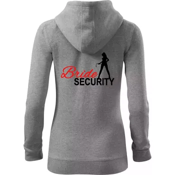 Dámská mikina Bride security - Dámská mikina trendy zipper s kapucí - XL ( Tmavě šedý melír )