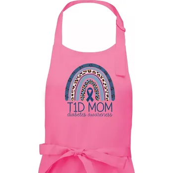 Kuchyňská zástěra T1D MOM - Dámská zástěra na vaření - Univerzální velikost ( Růžová )