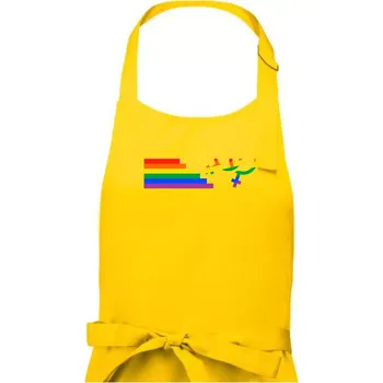 Kuchyňská zástěra Lesby symbol duha - Pánská zástěra na vaření - Univerzální velikost ( Žlutá )