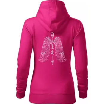 Dámská mikina Párova mikina - Jeho anděl , Její strážce - Mikina dámská Cape s kapucí - XL ( Purpurová )
