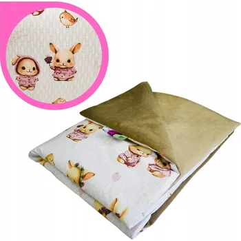 Dětská deka Dětská deka 75x100 Letní Králíčci Růžová/Béžová Bavlna/Velvet