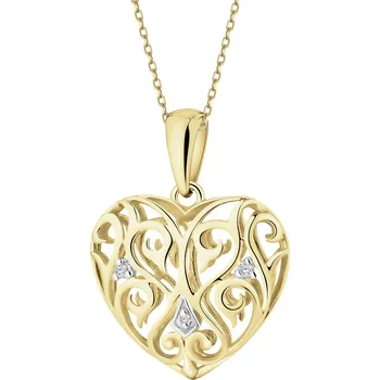 Přívěsek Zlatý přívěsek s diamanty - srdce - 0,01 ct - ryzost 585 - 109.956