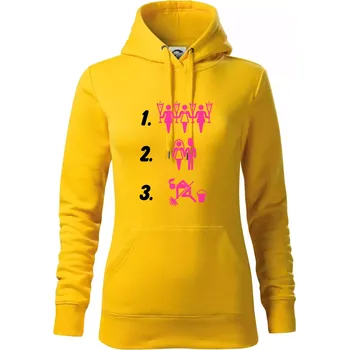 Dámská mikina Před a po žena - Mikina dámská Cape s kapucí - 2XL ( Žlutá )