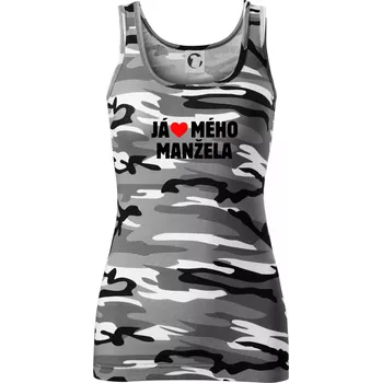 Dámské tričko Já miluju svého manžela - Dámské Maskáčové tílko - M ( Šedý maskáč )