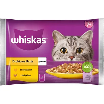 Krmivo pro kočku WHISKAS Senior mokré krmivo pro kočky krůta a kuře v želé 4x85 g