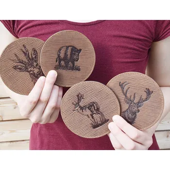 Podtácek Kožený Podtácek H "Myslivcův Mix" - Dárek pro myslivce