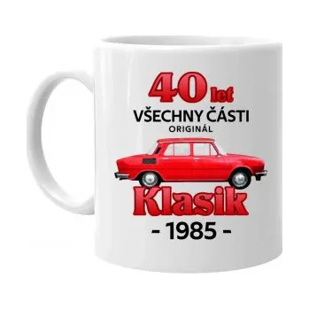 Žertovný předmět 40 let - všechny části originál - Klasik 1985 - hrnek s potiskem- Tričkový.cz