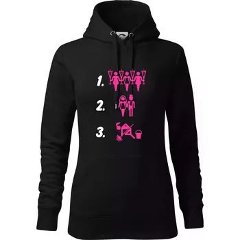 Dámská mikina Před a po žena - Mikina dámská Cape s kapucí - L ( Černá )