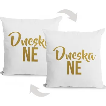 Žertovný předmět Dneska ano, Dneska ne - dvoustranný polštář- Tričkový.cz