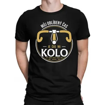 Žertovný předmět Můj oblíbený čas: je čas na kolo V2 - pánské tričko s potiskem- Tričkový.cz