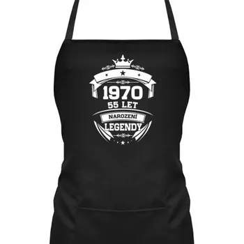 Žertovný předmět 1970 Narození legendy 55 let - zástěra s potiskem- Tričkový.cz