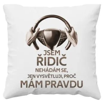 Žertovný předmět Jsem řidič - polštář s potiskem- Tričkový.cz