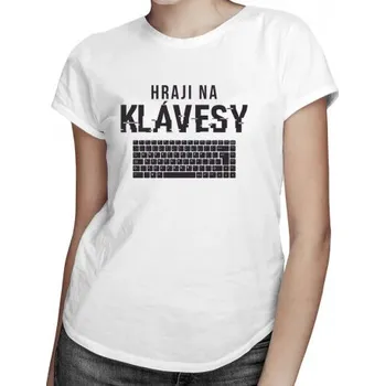 Žertovný předmět Hraji na klávesy - dámské tričko s potiskem- Tričkový.cz