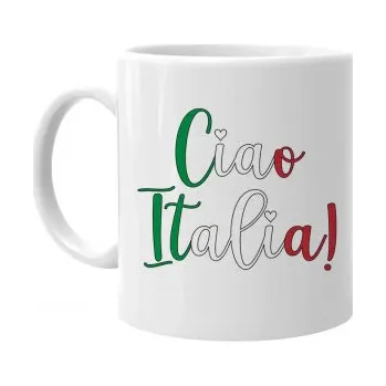 Žertovný předmět Ciao Italia! - hrnek s potiskem- Tričkový.cz