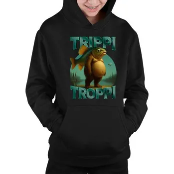 Žertovný předmět Trippi troppi - Italian Brainrot - dětská mikina s kapucí- Tričkový.cz