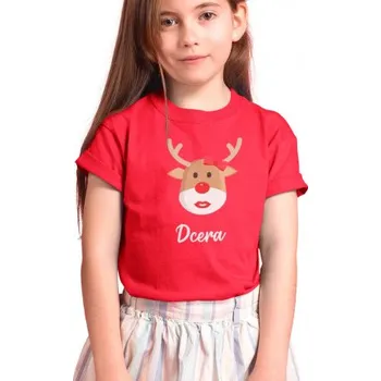 Žertovný předmět Tričko se sobem - dcera - dětské tričko s potiskem- Tričkový.cz