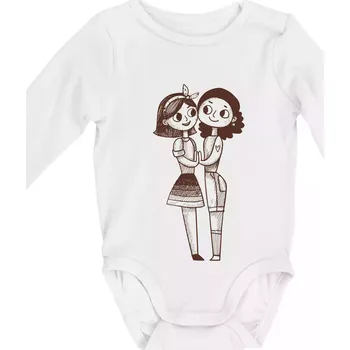 Kojenecký body Lesbický pár - Body kojenecké s dlouhým rukávem - Dlouhý r. do 3 měs ( Bílá )