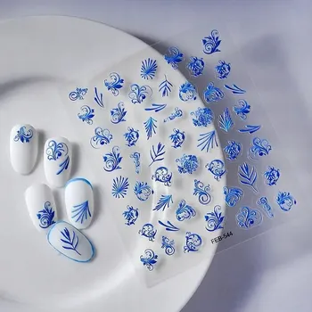 samolepka Samolepky na nehty 3D – Vypouklé vzory, květiny a ornamenty