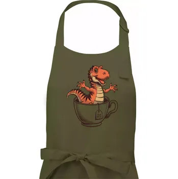 Kuchyňská zástěra Tea rex - Pánská zástěra na vaření - Univerzální velikost ( Khaki )