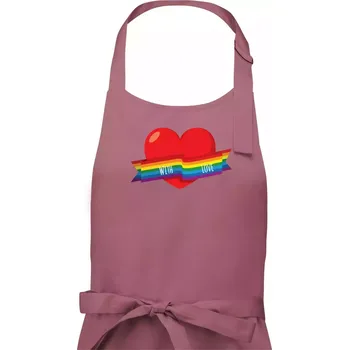 Kuchyňská zástěra LGBT with love - Pánská zástěra na vaření - Univerzální velikost ( Starorůžová )