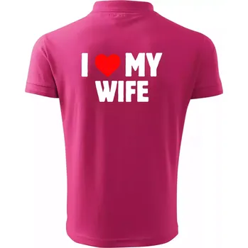 Pánská košile I love my wife - Polokošile pánská Pique Polo 203 - XL ( Purpurová )