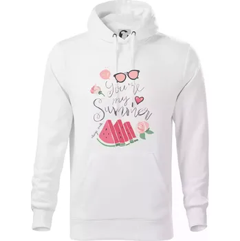 Pánská mikina Summer Watermelon - Mikina pánská Cape s kapucí - 4XL ( Bílá )