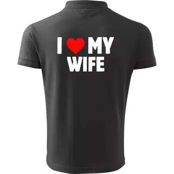 Pánská košile I love my wife - Polokošile pánská Pique Polo 203 - 4XL ( Tmavá břidlice (šedá se zeleným nádechem) )