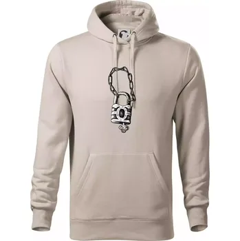 Pánská mikina Zámek s řetězem - Mikina pánská Cape s kapucí - 4XL ( Ledově šedá )