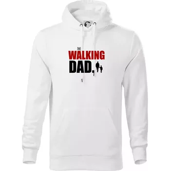 Pánská mikina The walking dad jedno dítě - Mikina pánská Cape s kapucí - 4XL ( Bílá )