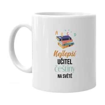 Žertovný předmět Nejlepší učitel češtiny na světě - hrnek s potiskem- Tričkový.cz