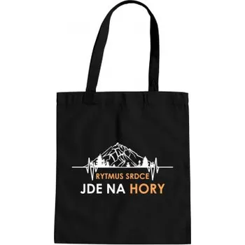 Žertovný předmět Rytmus srdce jde na hory - taška s potiskem- Tričkový.cz