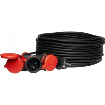 Napájecí kabel PROFESIONÁLNÍ STAVEBNÍ PRODLUŽOVACÍ KABEL 20m 3 ZÁSUVKY IP54 GUMOVÝ KABEL W-98999