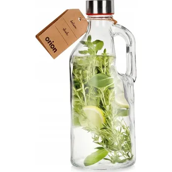 Láhev SKLENĚNÁ LÁHEV NA VODU, DŽUS, NÁPOJE 1.15L S VÍČKEM, TĚSNĚNÍM A UCHEM