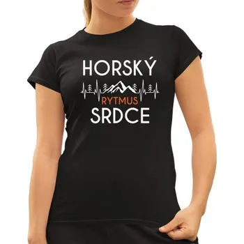 Žertovný předmět Horský rytmus srdce - dámské tričko s potiskem- Tričkový.cz