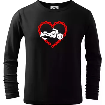 Chlapecké tričko Moto srdce řetěz - chopper - Triko dětské Long Sleeve - 122 cm/6 let ( Černá )