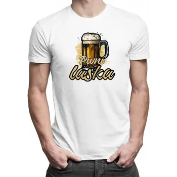 Žertovný předmět Pivní láska - pánské tričko s potiskem- Tričkový.cz