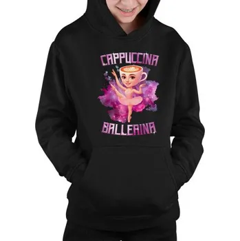 Žertovný předmět Ballerina Cappuccina - Italian Brainrot - dětská mikina s kapucí- Tričkový.cz