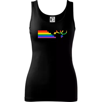Dámské tričko Lesby symbol duha - Dámské tílko - XL ( Černá )