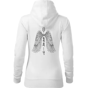 Dámská mikina Párova mikina - Jeho anděl , Její strážce - Mikina dámská Cape s kapucí - L ( Bílá )