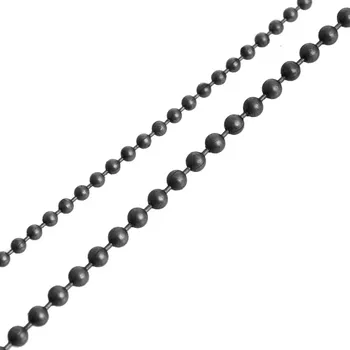 Náhrdelník Kuličkový řetízek z chirurgické oceli Army style 2-3 mm Černý - Průměr ø 3 mm, Délka 35 cm