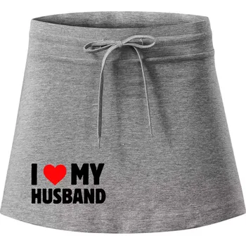 Dámská sukně I love my husband - Sportovní sukně - two in one - XL ( Tmavě šedý melír )