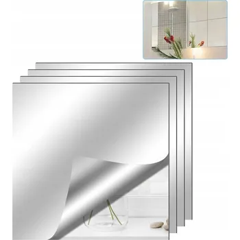 Zrcadlo 4X FÓLIE ZRCADLO SAMOLEPICÍ NA ZEĎ NALEPOVACÍ NÁBYTEK 30 X 30 cm