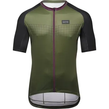 cyklistický dres Dres Gore Grid Fade 2.0 pánské krátký zelená-fialová 2XL