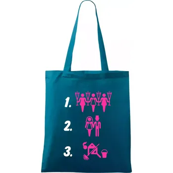 Před a po žena - Taška bavlněná - 42 x 38 cm ( Petrolejová )