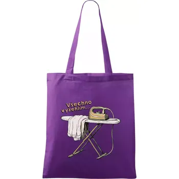 Nákupní taška Všechno vyžehlím - Taška bavlněná - 42 x 38 cm ( Fialová )