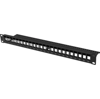 Patch panel LANBERG PATCH PANEL BLANK 24 PORTŮ 1U PRO MODULY KEYSTONE ČERNÝ